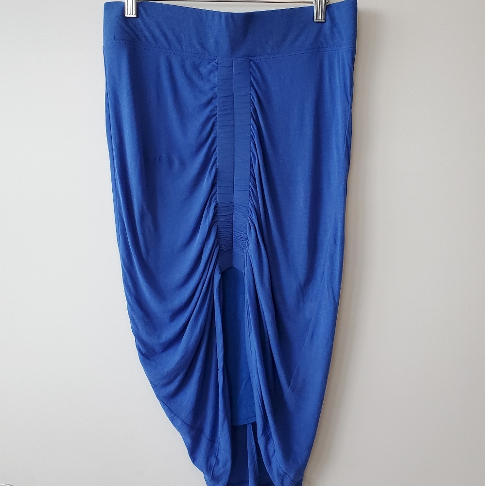 Helmut Lang high low skirt in bright blue